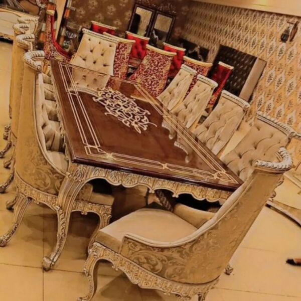 8 Seater Dining Table Sets in Pakistan | Modern Wood Dining Table Designs | Chiniot Furniture - Image 5